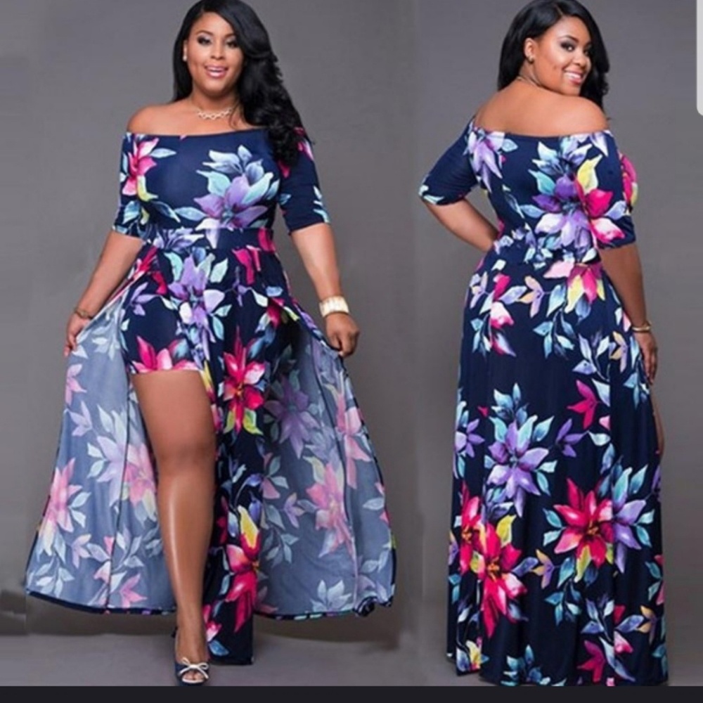 Boho chic sexy summer plus long casual Maxi dress - Picture 3 of 8